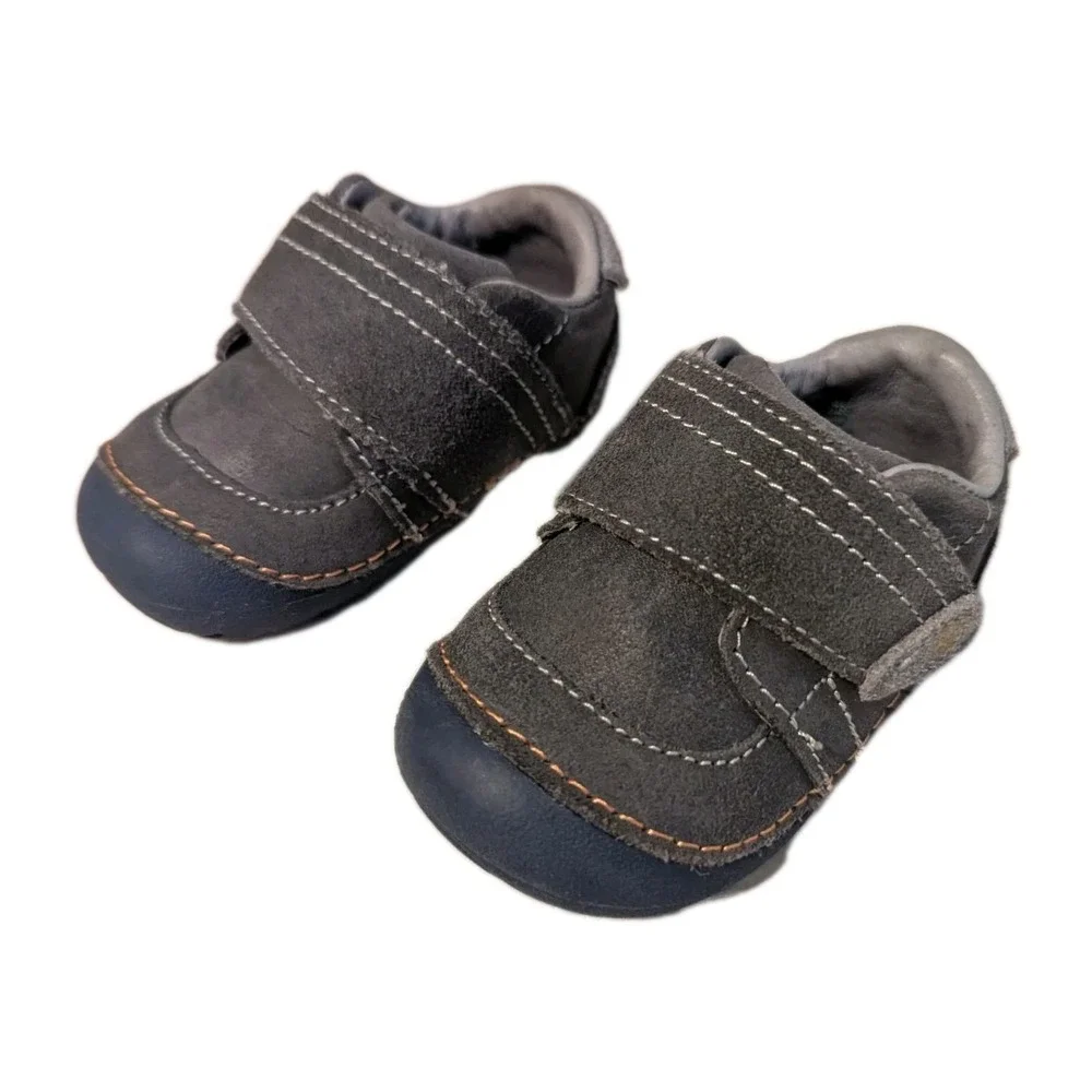 Stride Rite Infant Kid's Soft Motion SM Kellen Sneaker Leather Blue Gray Size 3W